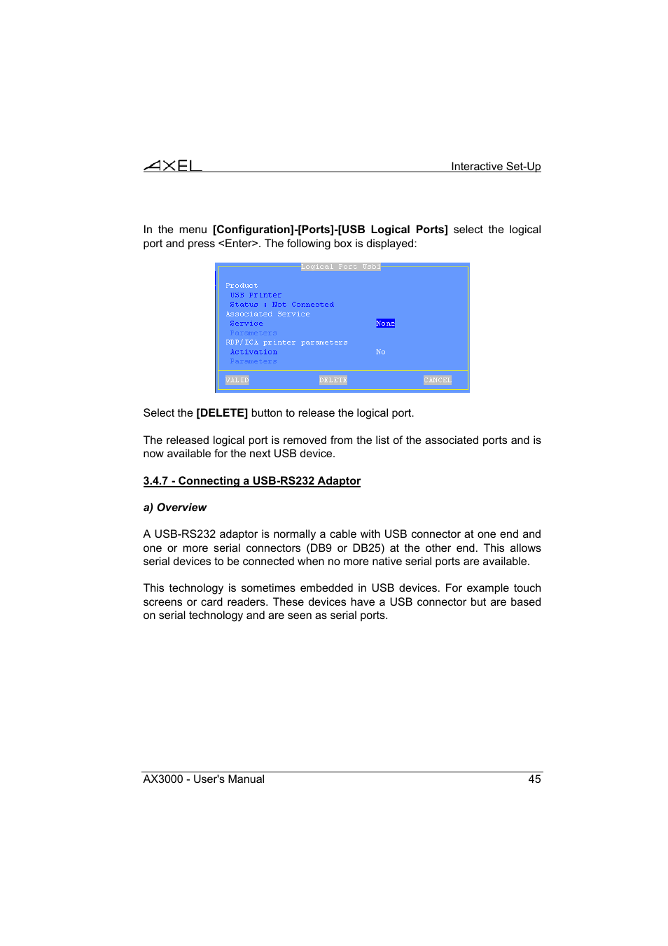 Axel AX3000 65 User's Manual - firmware 0632 User Manual | Page 59 / 298