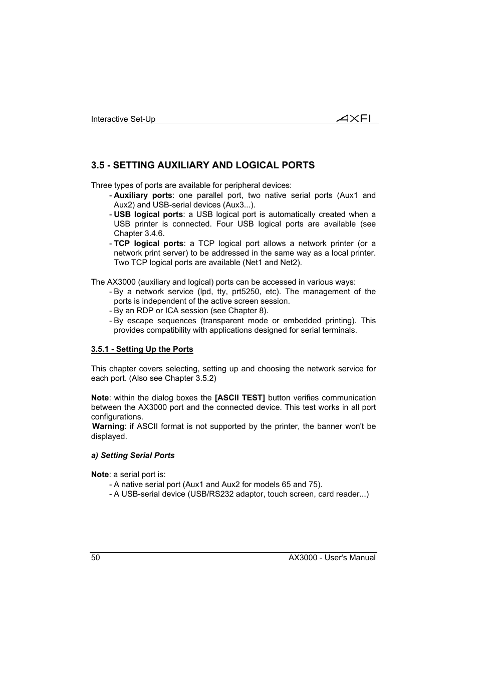 Axel AX3000 65 User's Manual - firmware 0632 User Manual | Page 64 / 298