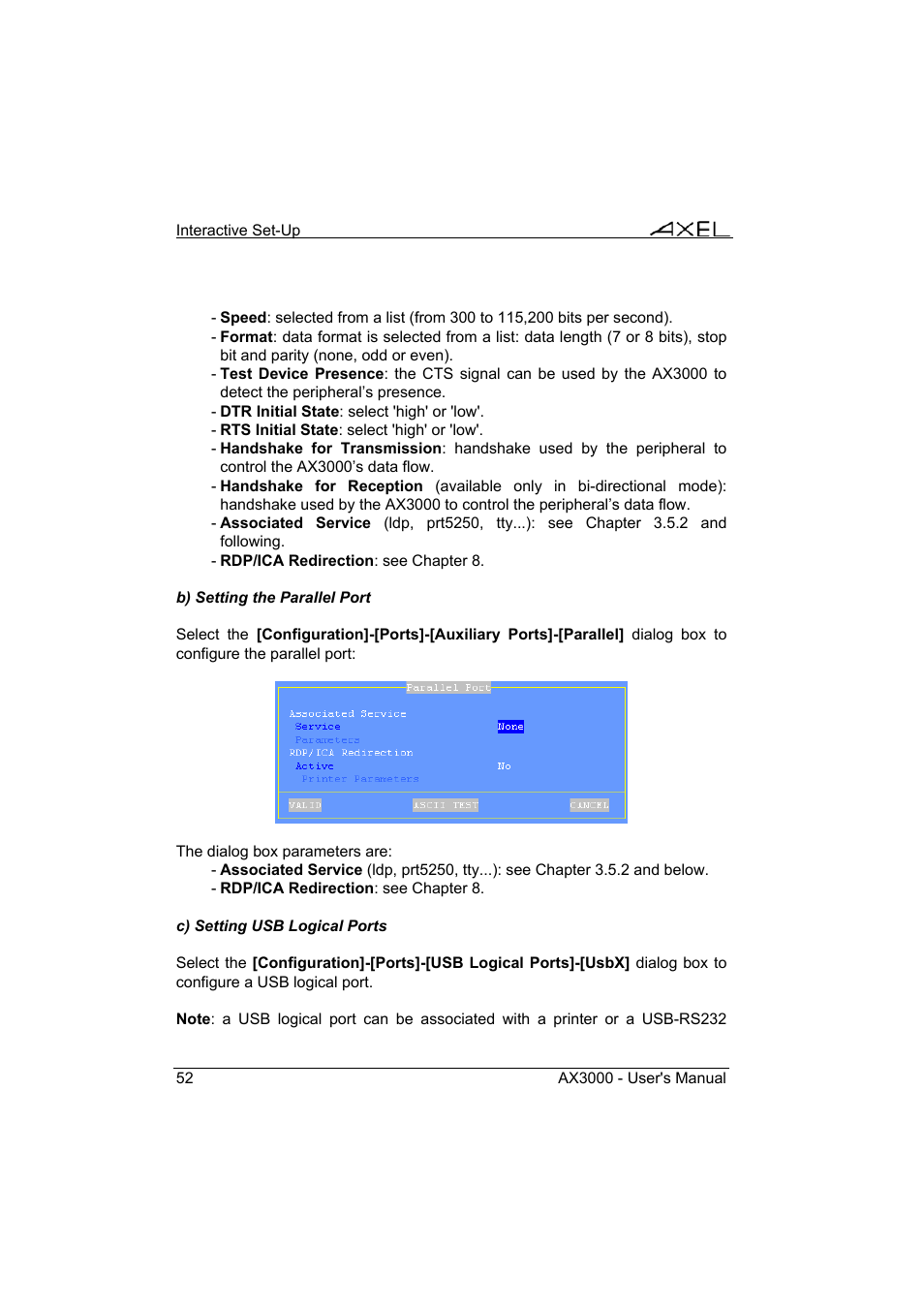 Axel AX3000 65 User's Manual - firmware 0632 User Manual | Page 66 / 298