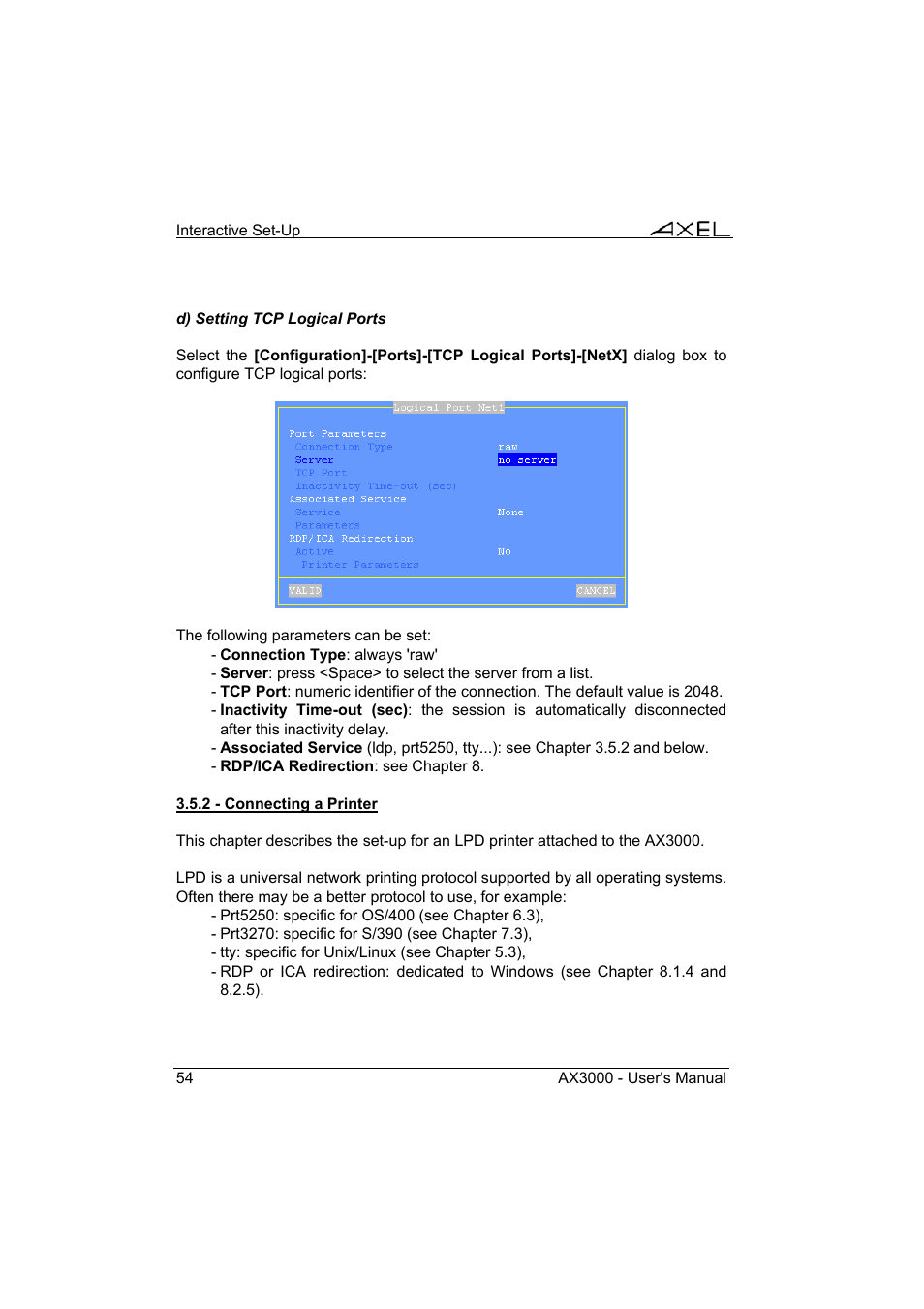 Axel AX3000 65 User's Manual - firmware 0632 User Manual | Page 68 / 298