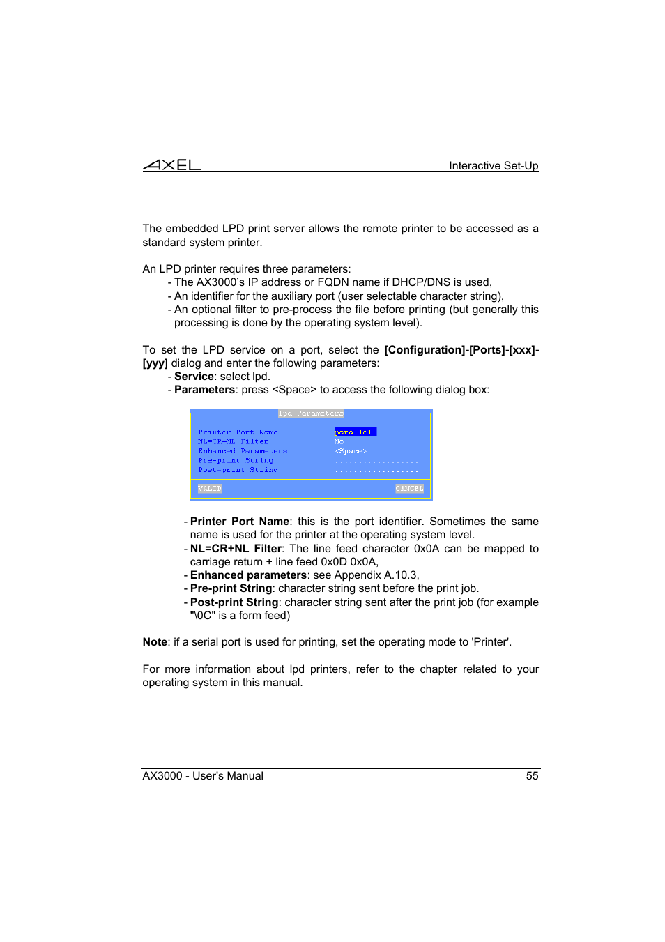 Axel AX3000 65 User's Manual - firmware 0632 User Manual | Page 69 / 298