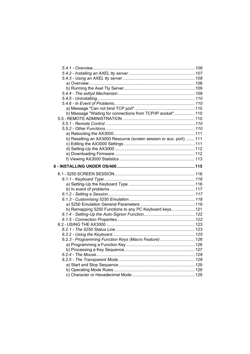 Axel AX3000 65 User's Manual - firmware 0632 User Manual | Page 7 / 298