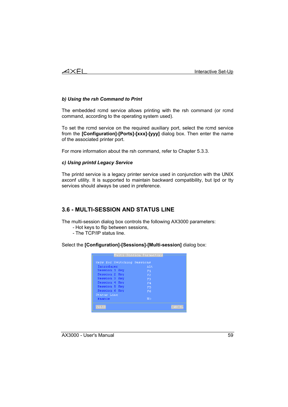 Axel AX3000 65 User's Manual - firmware 0632 User Manual | Page 73 / 298