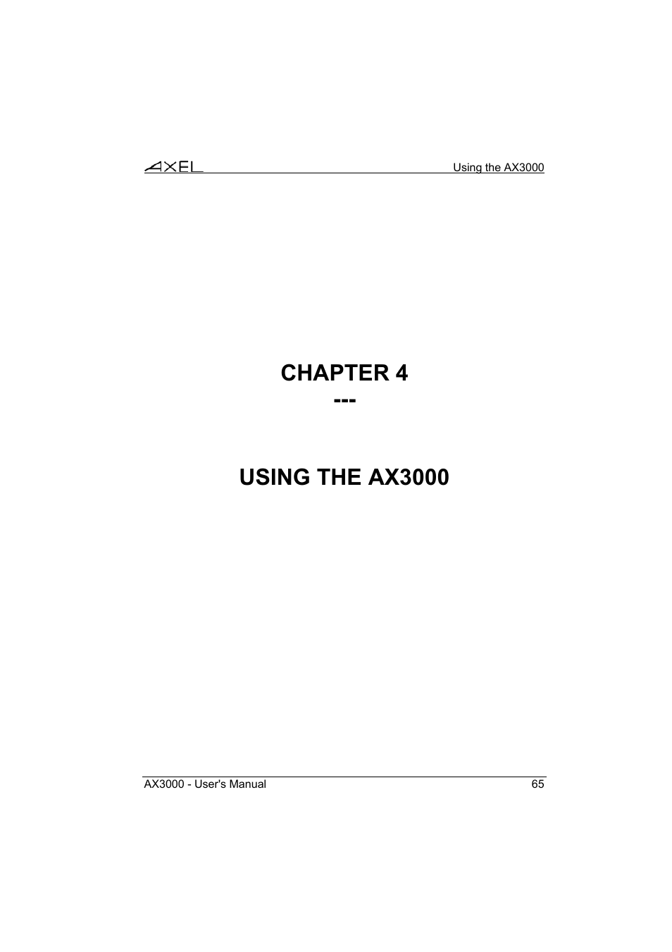 Axel AX3000 65 User's Manual - firmware 0632 User Manual | Page 79 / 298