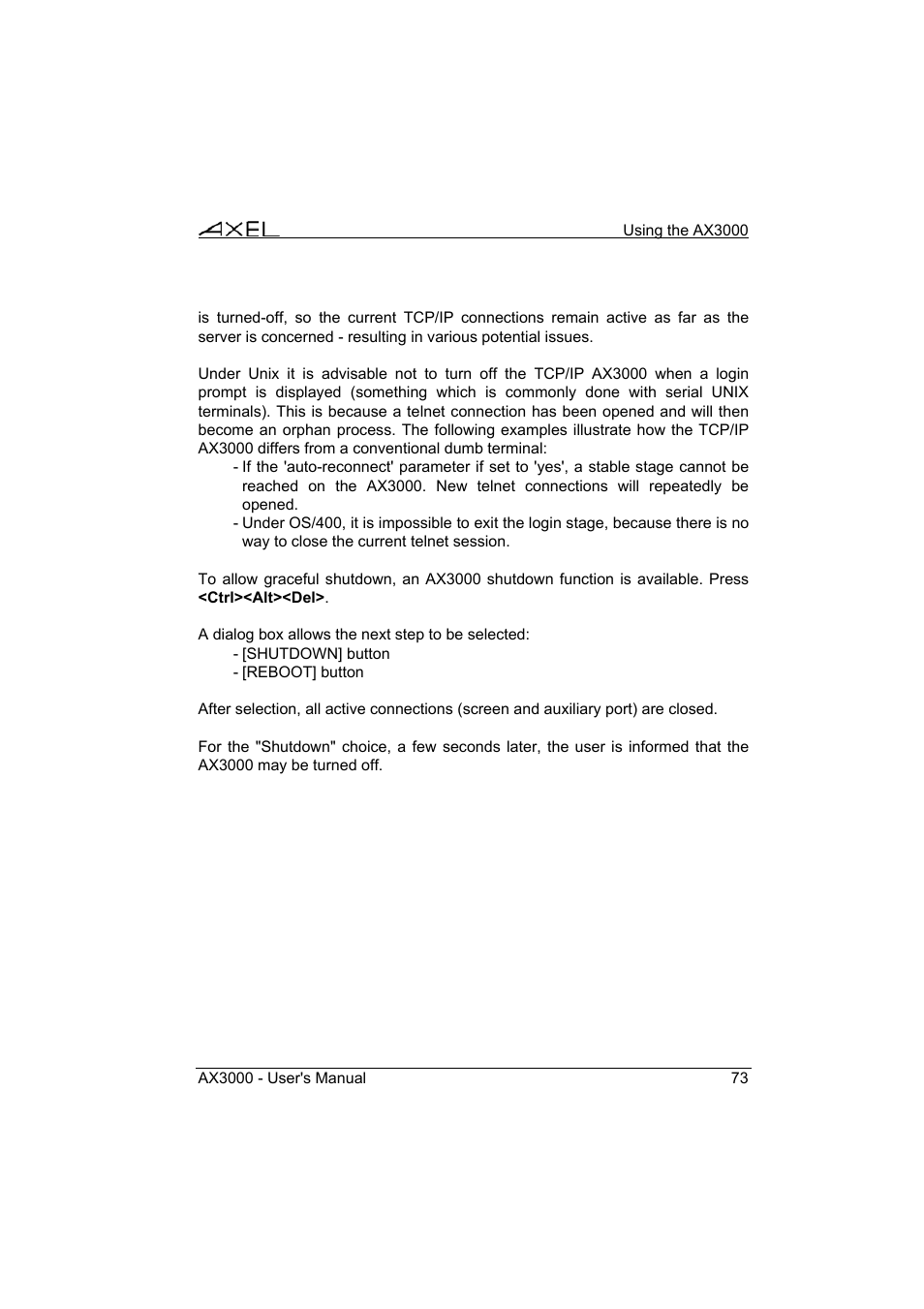 Axel AX3000 65 User's Manual - firmware 0632 User Manual | Page 87 / 298