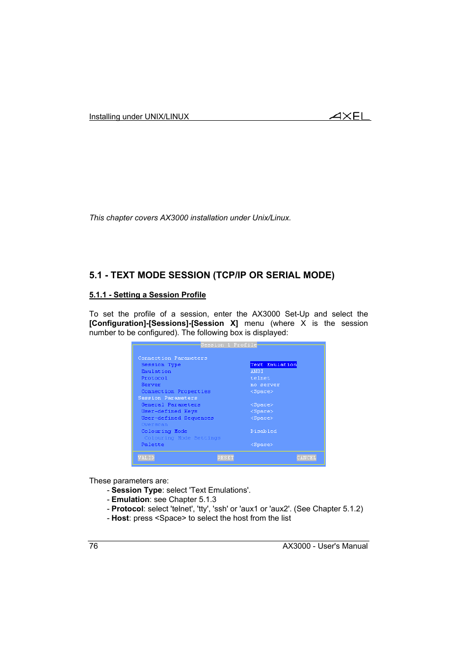Axel AX3000 65 User's Manual - firmware 0632 User Manual | Page 90 / 298