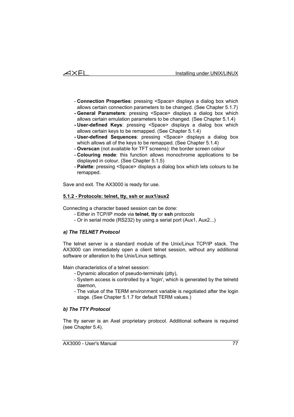 Axel AX3000 65 User's Manual - firmware 0632 User Manual | Page 91 / 298