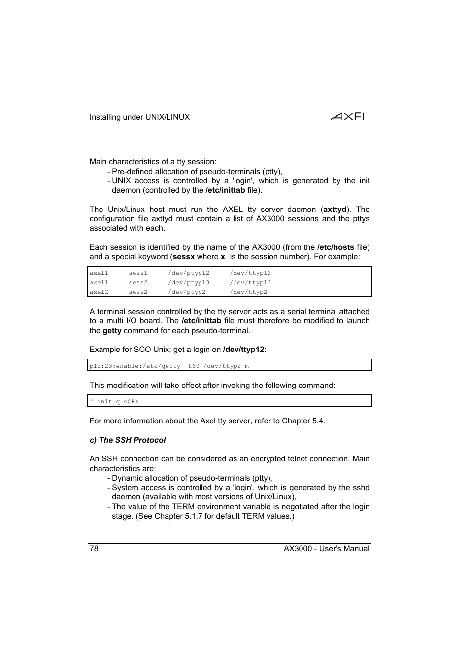 Axel AX3000 65 User's Manual - firmware 0632 User Manual | Page 92 / 298