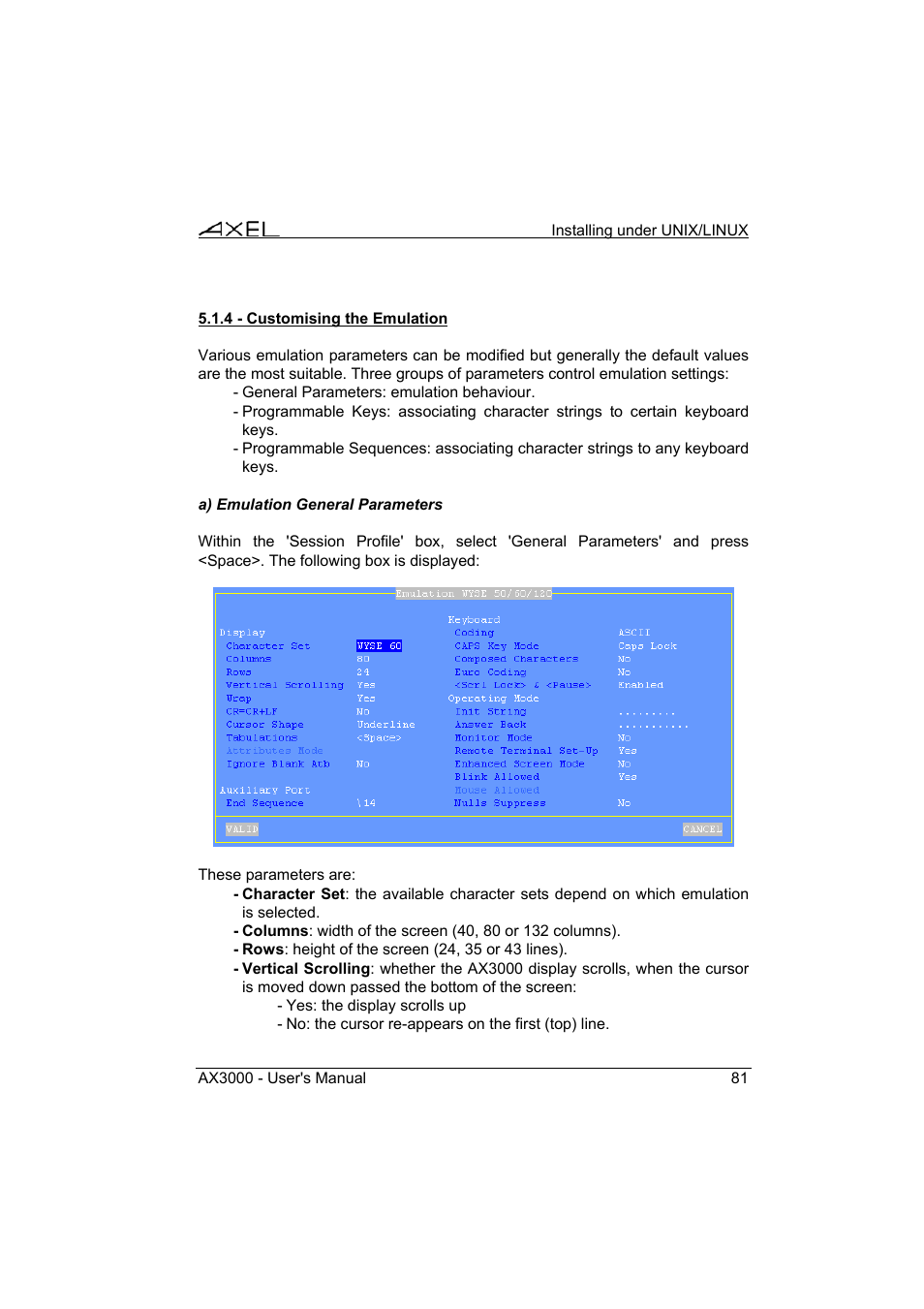 Axel AX3000 65 User's Manual - firmware 0632 User Manual | Page 95 / 298