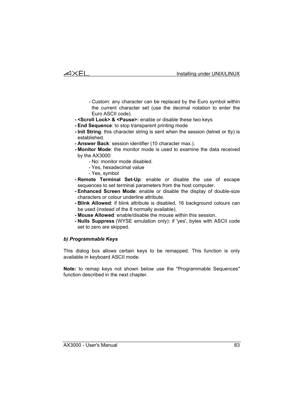 Axel AX3000 65 User's Manual - firmware 0632 User Manual | Page 97 / 298