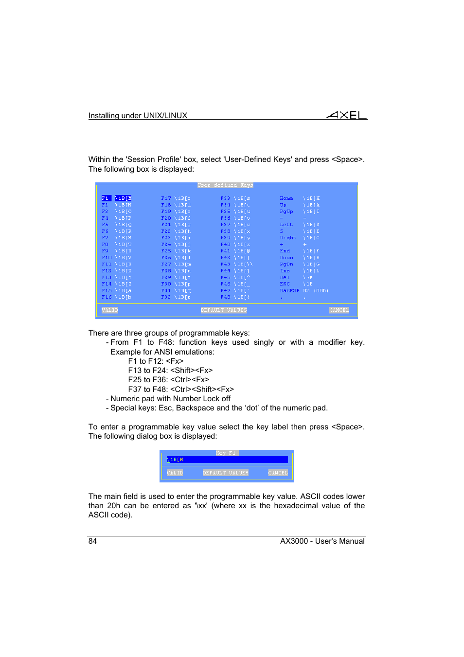 Axel AX3000 65 User's Manual - firmware 0632 User Manual | Page 98 / 298