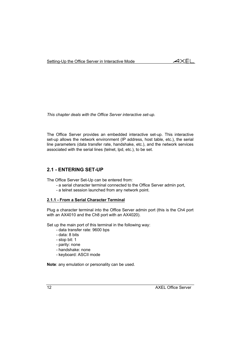 Axel AX4000 User's Manual User Manual | Page 18 / 102
