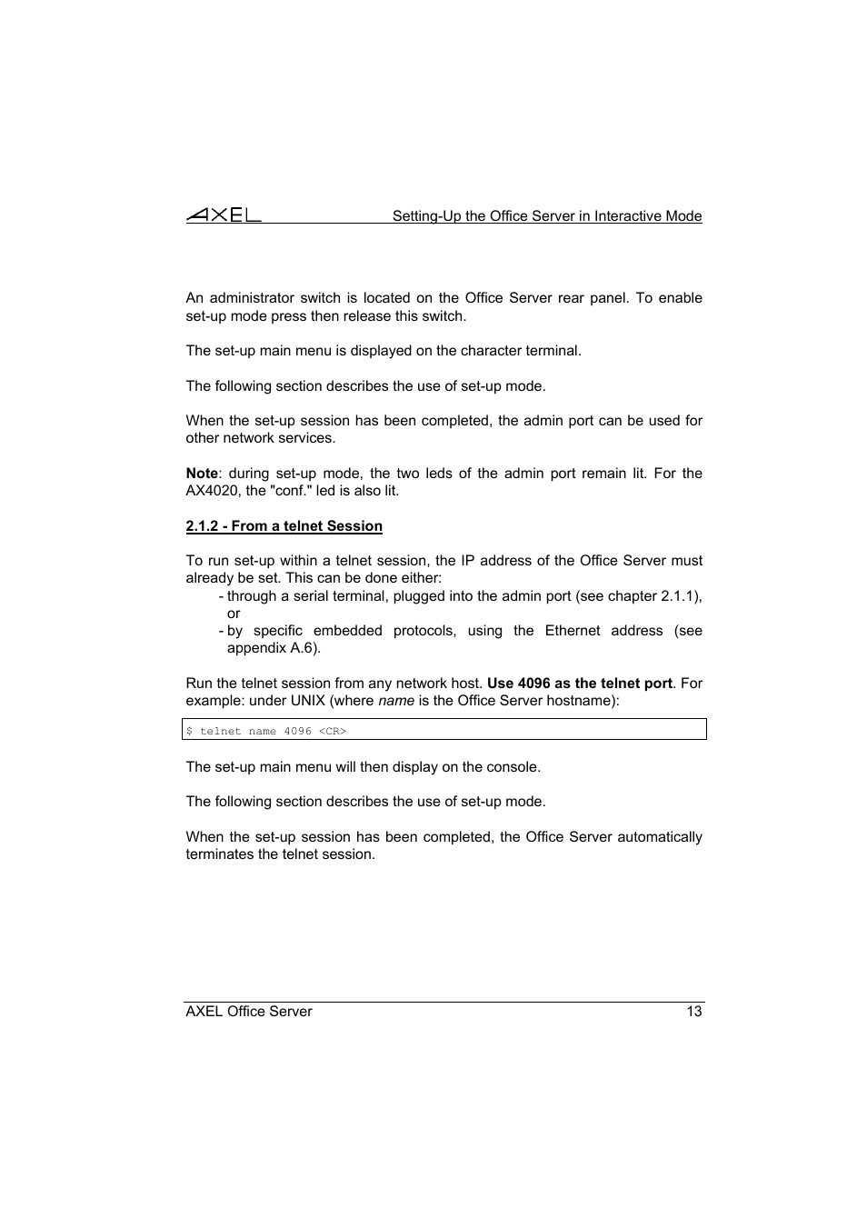 Axel AX4000 User's Manual User Manual | Page 19 / 102