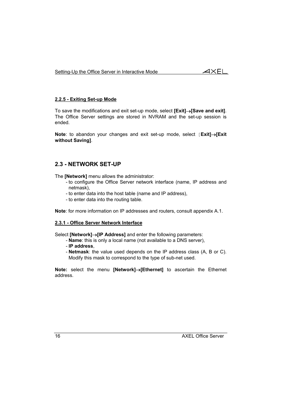 Axel AX4000 User's Manual User Manual | Page 22 / 102