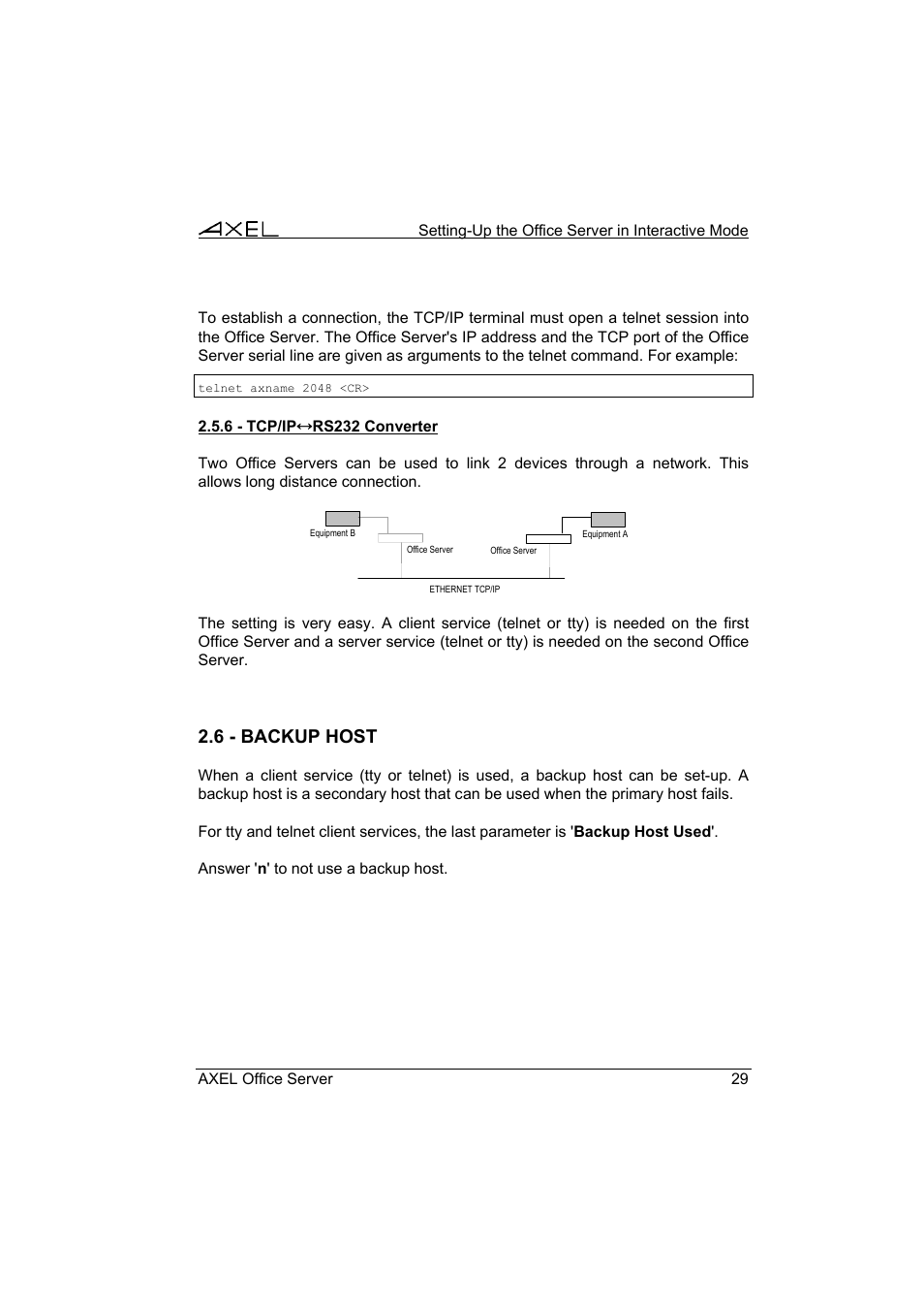 6 - backup host | Axel AX4000 User's Manual User Manual | Page 35 / 102