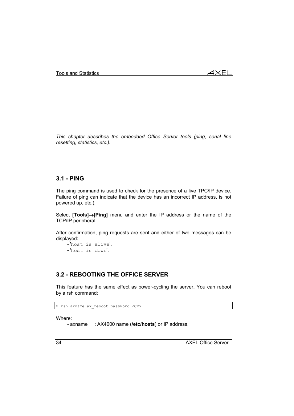 Axel AX4000 User's Manual User Manual | Page 40 / 102