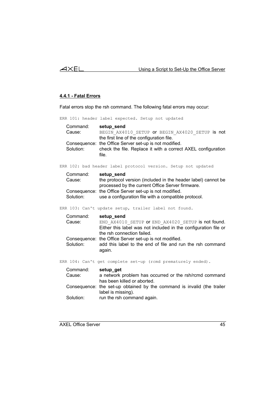 Axel AX4000 User's Manual User Manual | Page 51 / 102