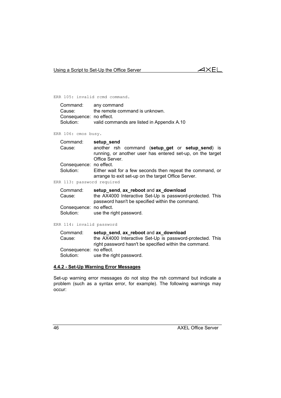 Axel AX4000 User's Manual User Manual | Page 52 / 102