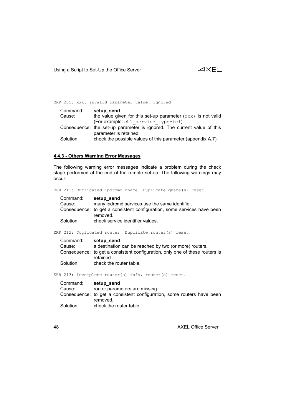 Axel AX4000 User's Manual User Manual | Page 54 / 102