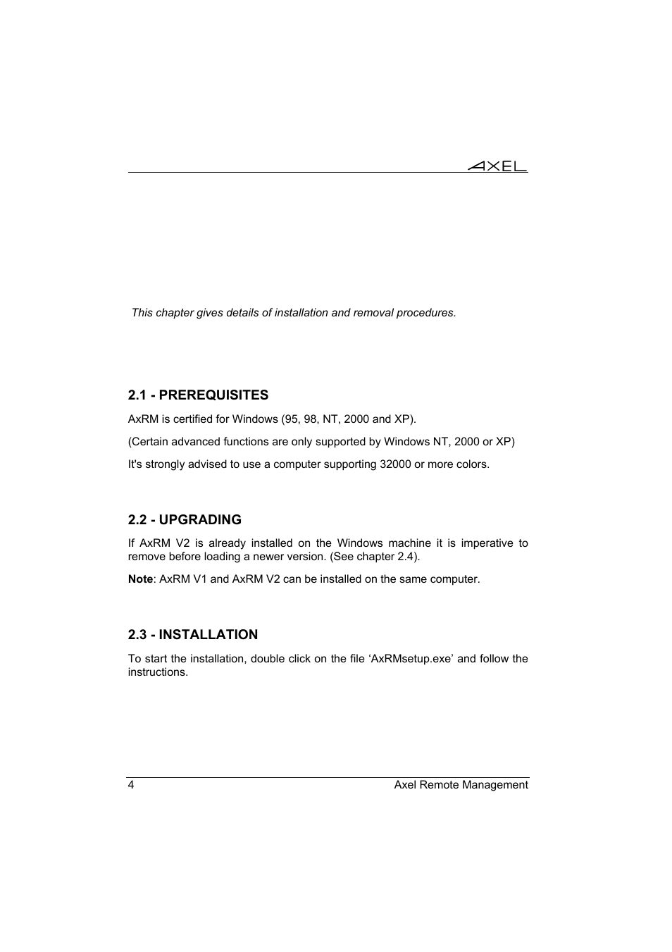Axel Remote Management V2 User Manual | Page 10 / 95