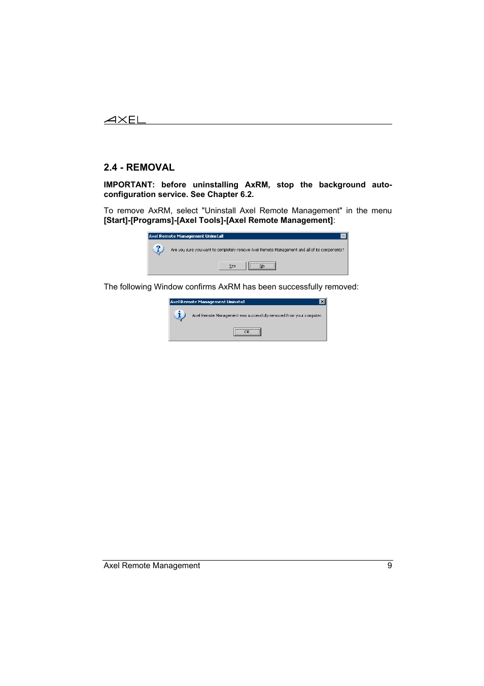 Axel Remote Management V2 User Manual | Page 15 / 95