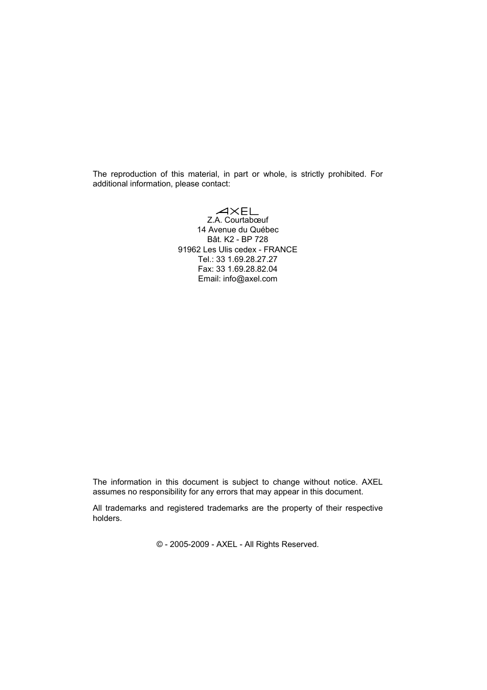Axel Remote Management V2 User Manual | Page 2 / 95