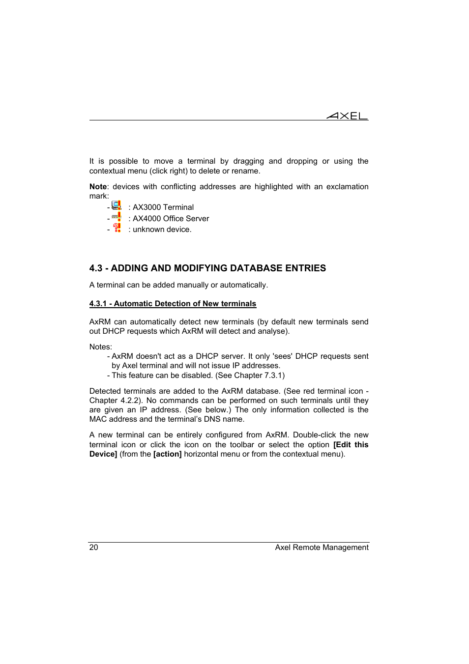 Axel Remote Management V2 User Manual | Page 26 / 95