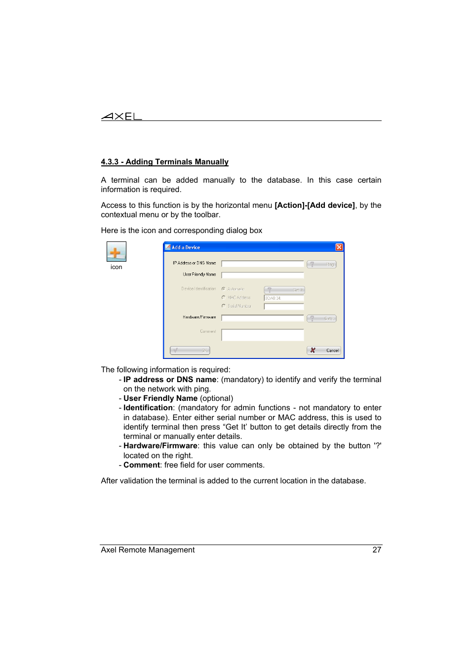 Axel Remote Management V2 User Manual | Page 33 / 95