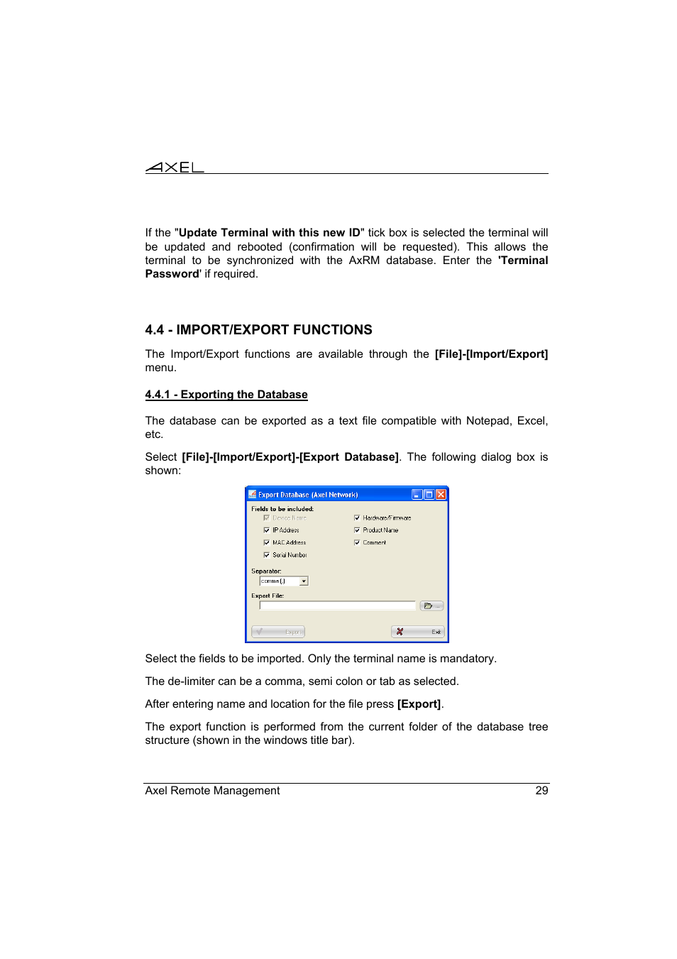 Axel Remote Management V2 User Manual | Page 35 / 95