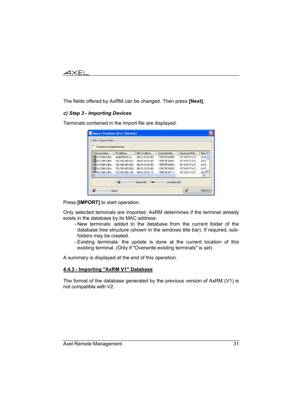 Axel Remote Management V2 User Manual | Page 37 / 95