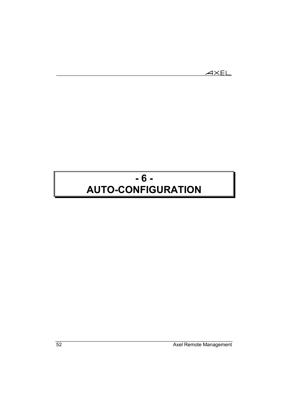 6 - auto-configuration | Axel Remote Management V2 User Manual | Page 58 / 95