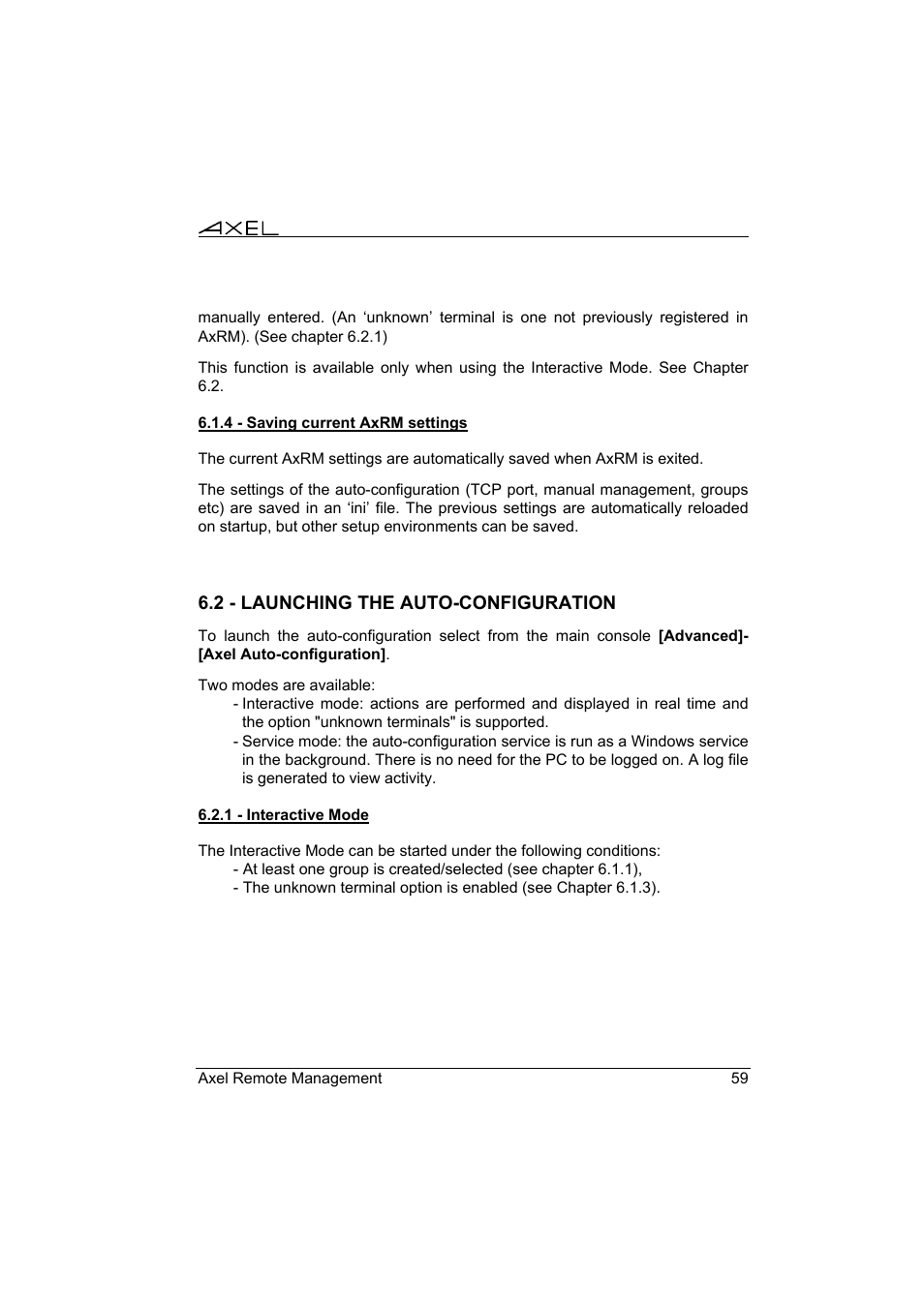 Axel Remote Management V2 User Manual | Page 65 / 95