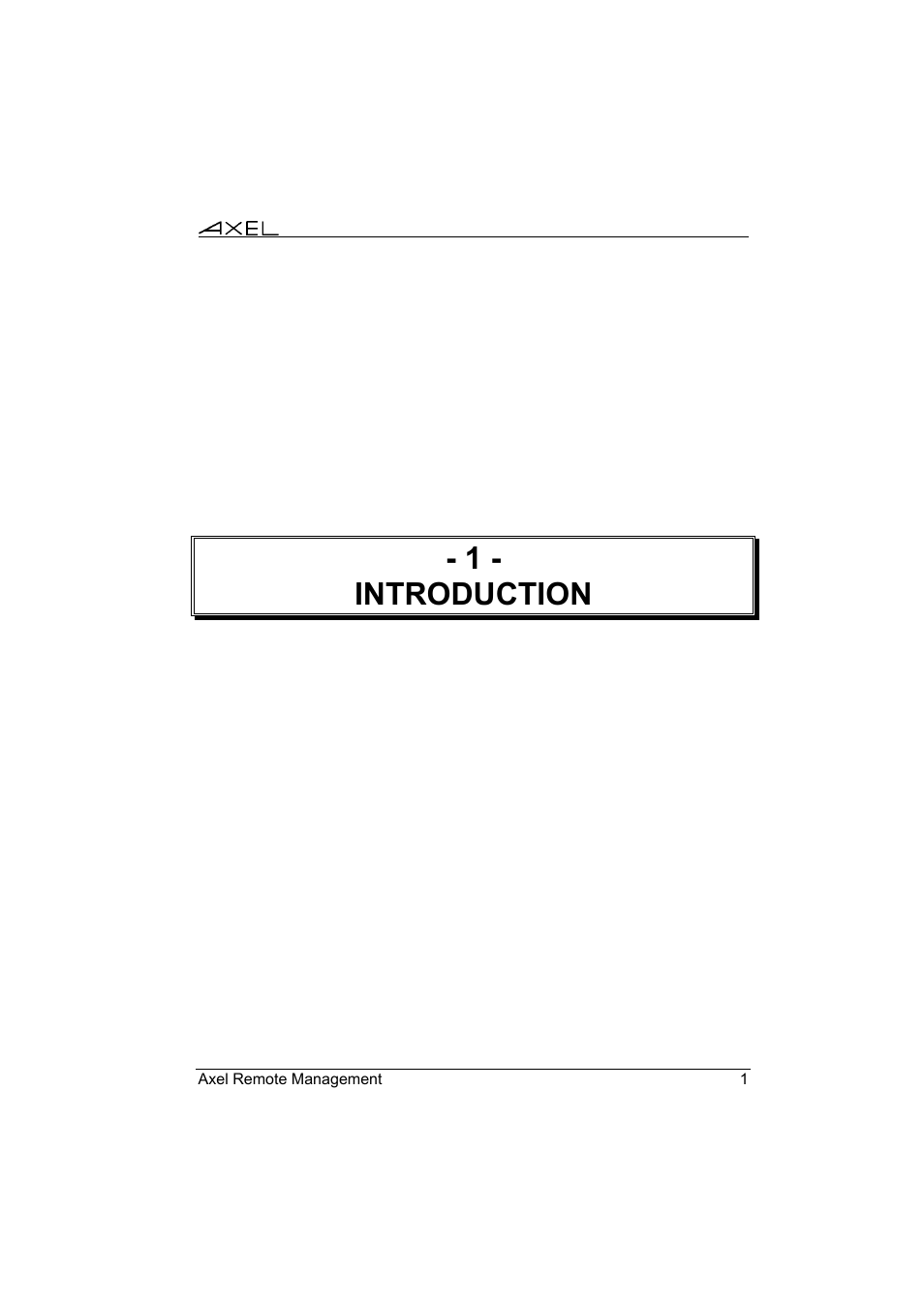 1 - introduction | Axel Remote Management V2 User Manual | Page 7 / 95