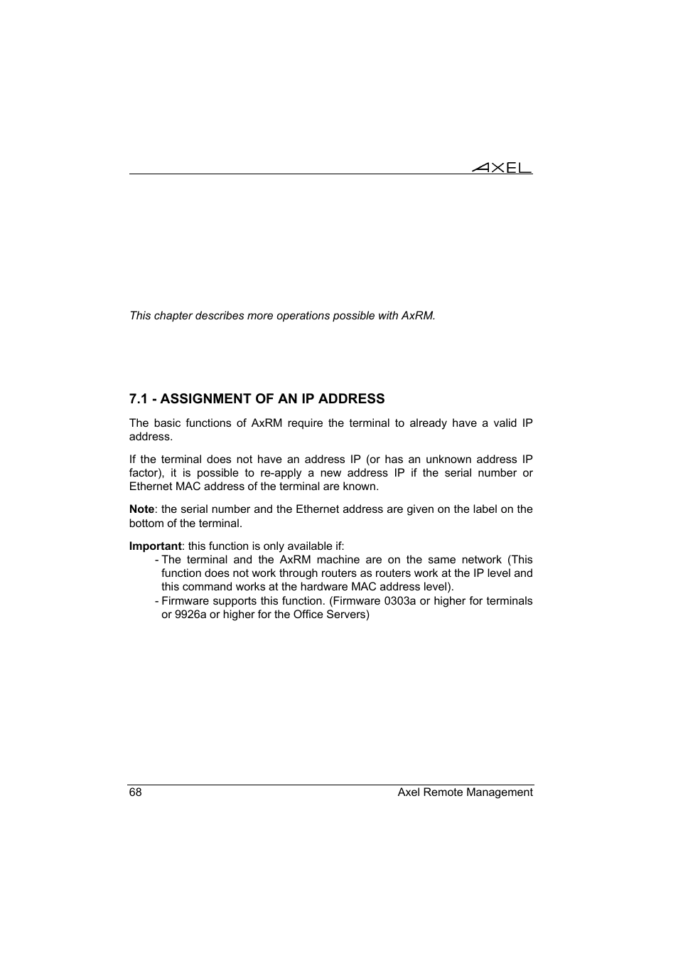 Axel Remote Management V2 User Manual | Page 74 / 95