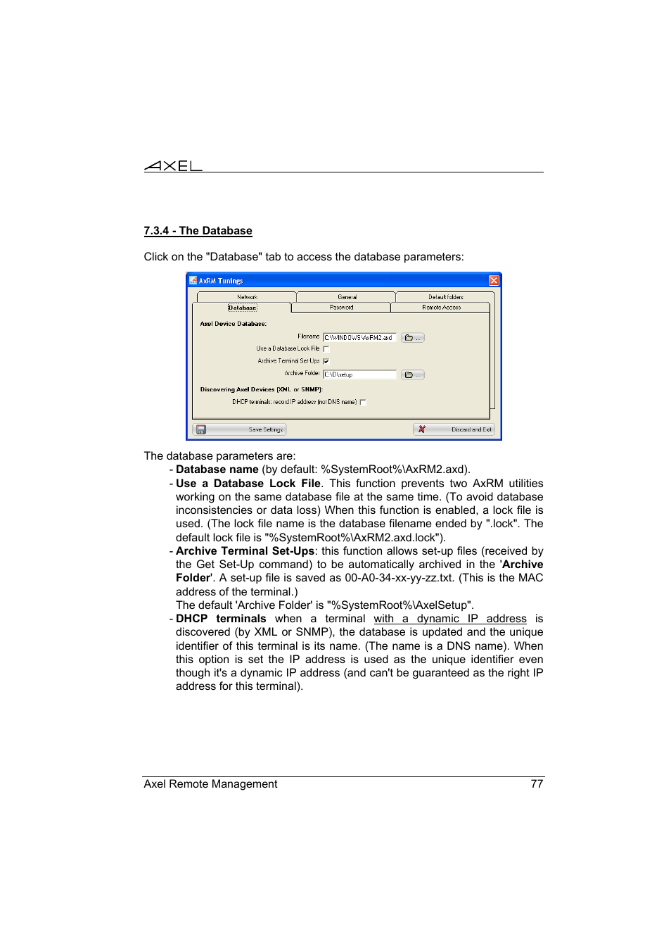 Axel Remote Management V2 User Manual | Page 83 / 95