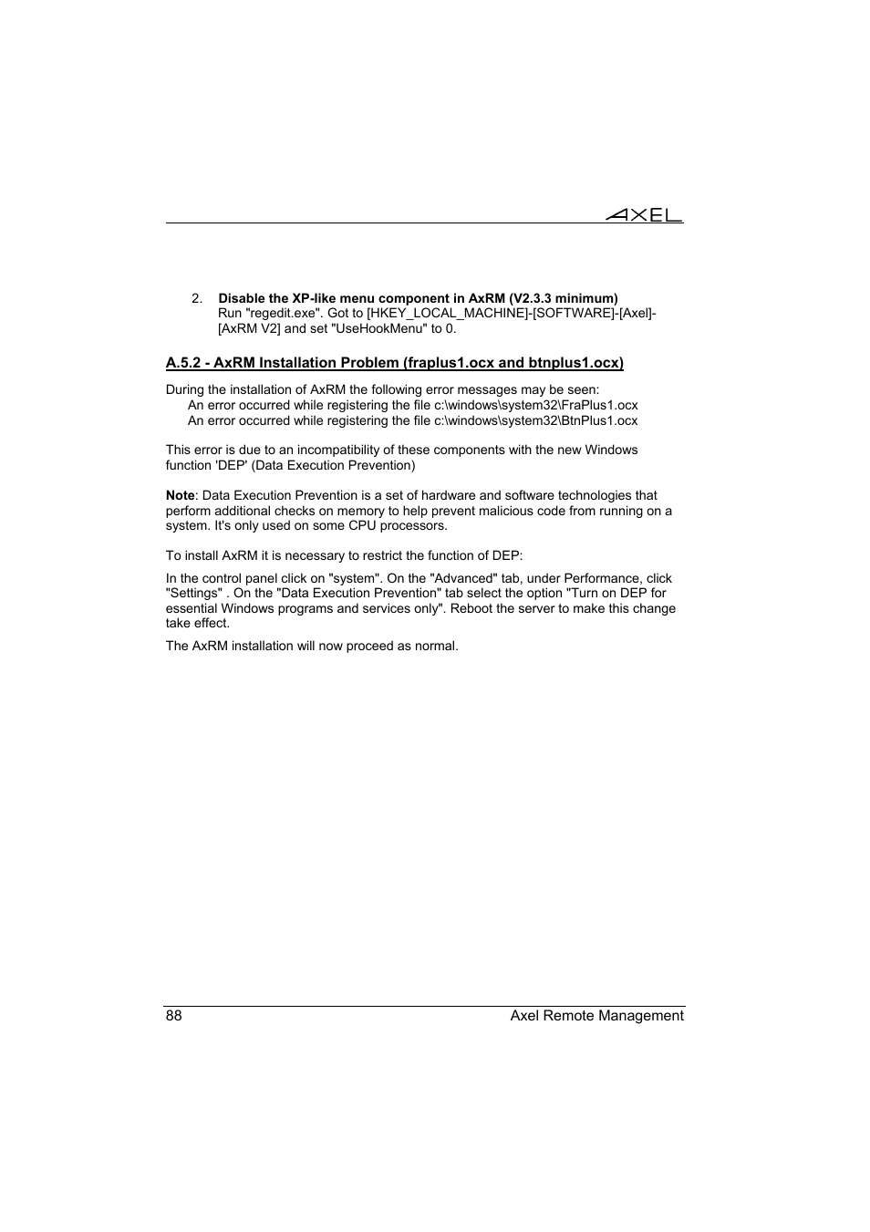 Axel Remote Management V2 User Manual | Page 94 / 95