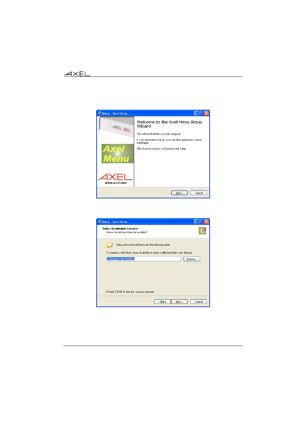 Axel Menu User Manual | Page 11 / 33