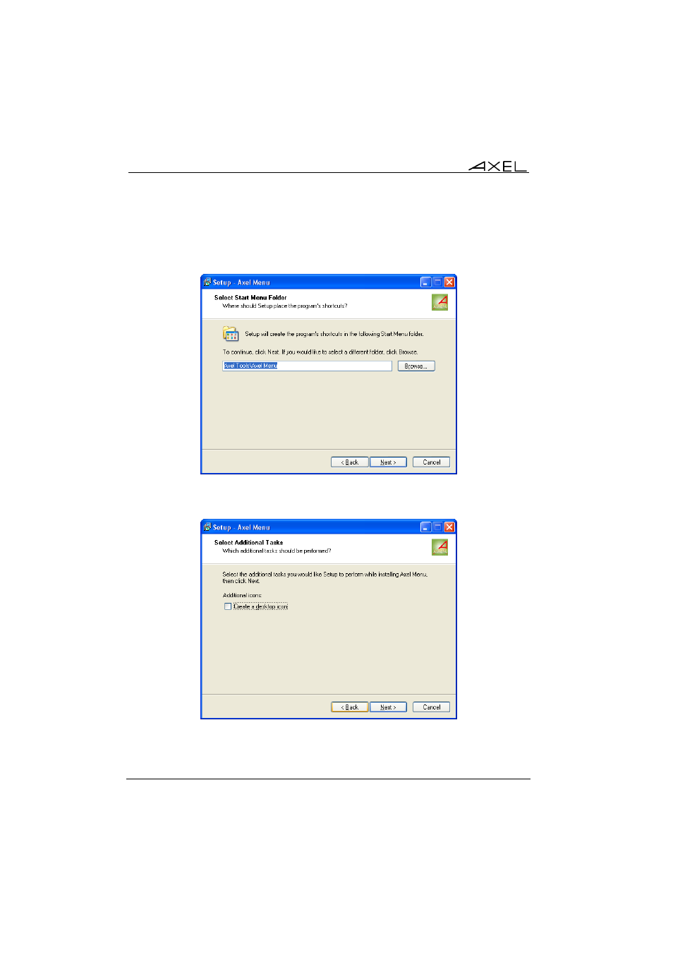 Axel Menu User Manual | Page 12 / 33