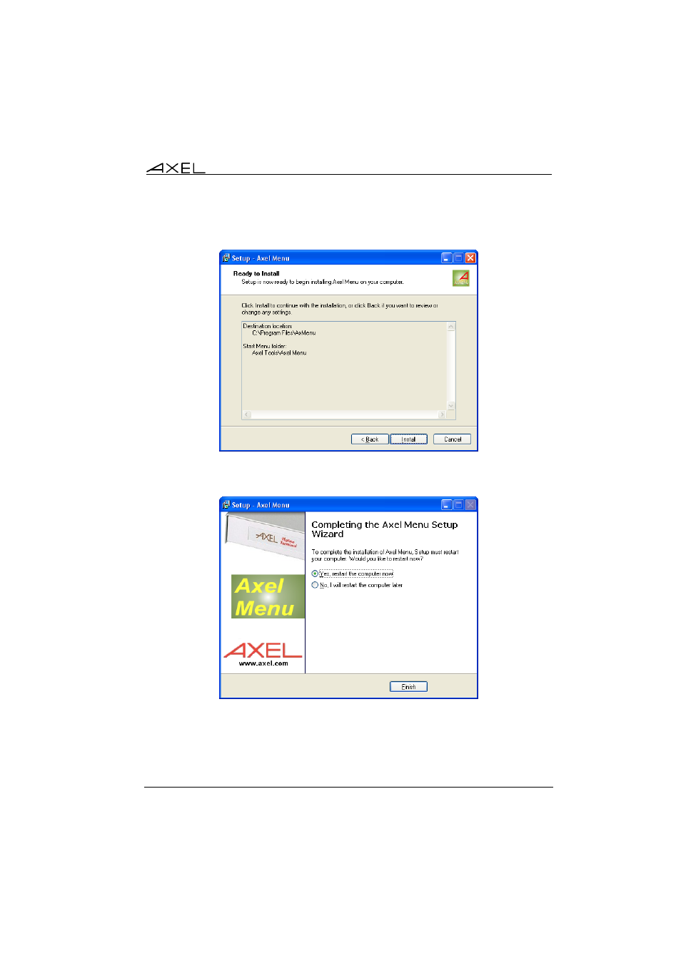 Axel Menu User Manual | Page 13 / 33