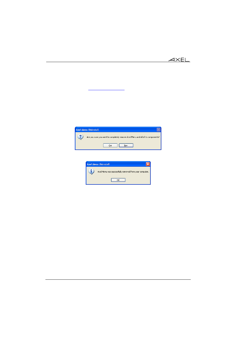 4 - removal, Removal | Axel Menu User Manual | Page 14 / 33