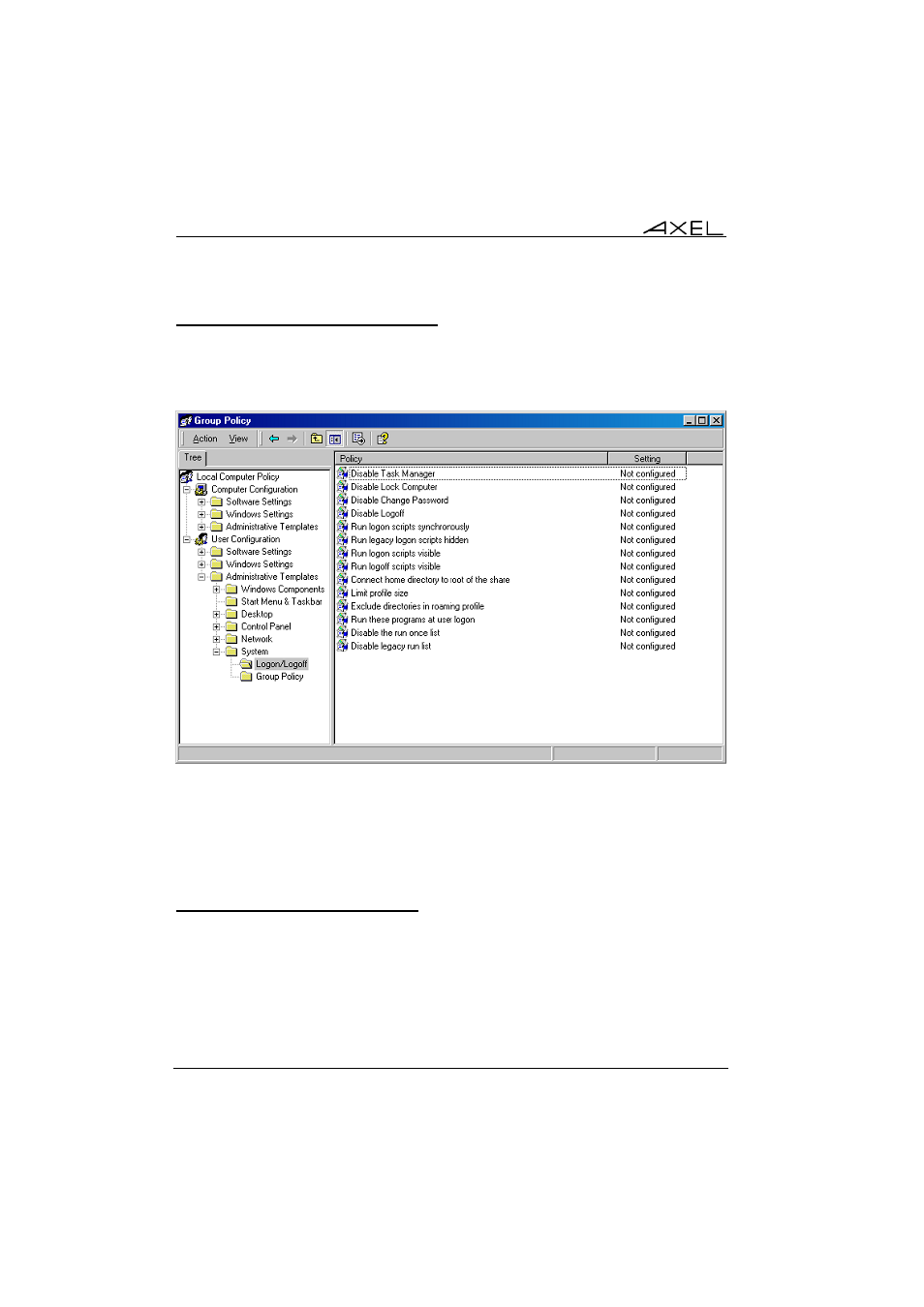 2 - at the windows server level, 2 - at the axel terminal level | Axel Menu User Manual | Page 30 / 33