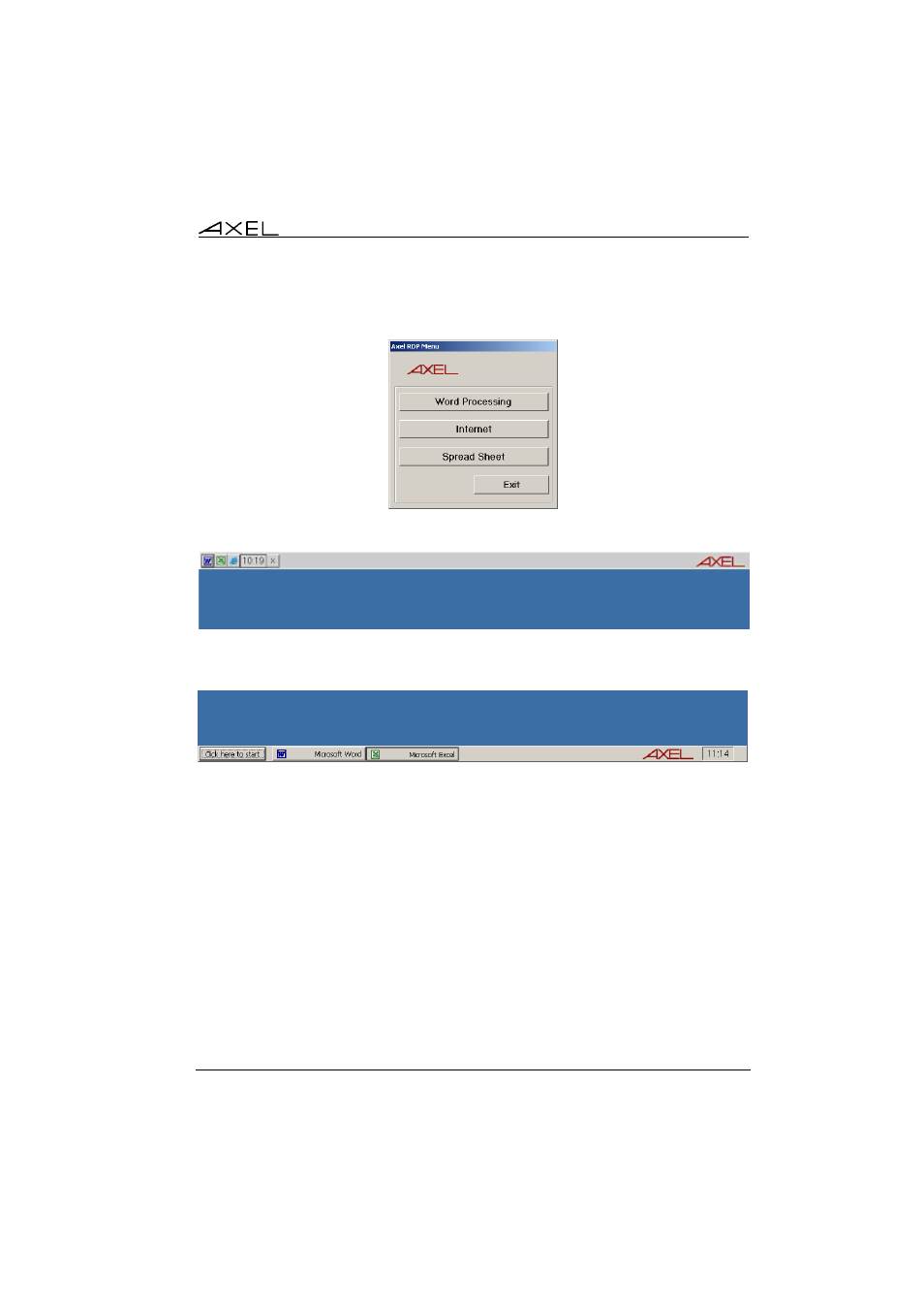 3 - launching axmenu, Launching, Axmenu | Axel Menu User Manual | Page 7 / 33