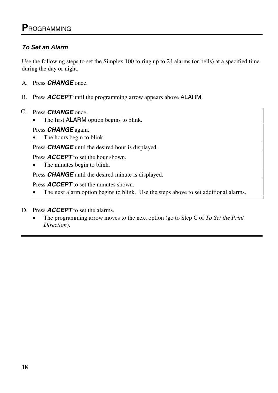 B.C. Time Recorders Simplex Bravo/Combo/100 User Manual | Page 23 / 94