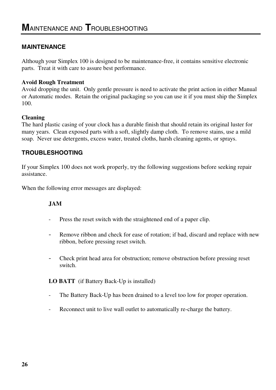 B.C. Time Recorders Simplex Bravo/Combo/100 User Manual | Page 31 / 94