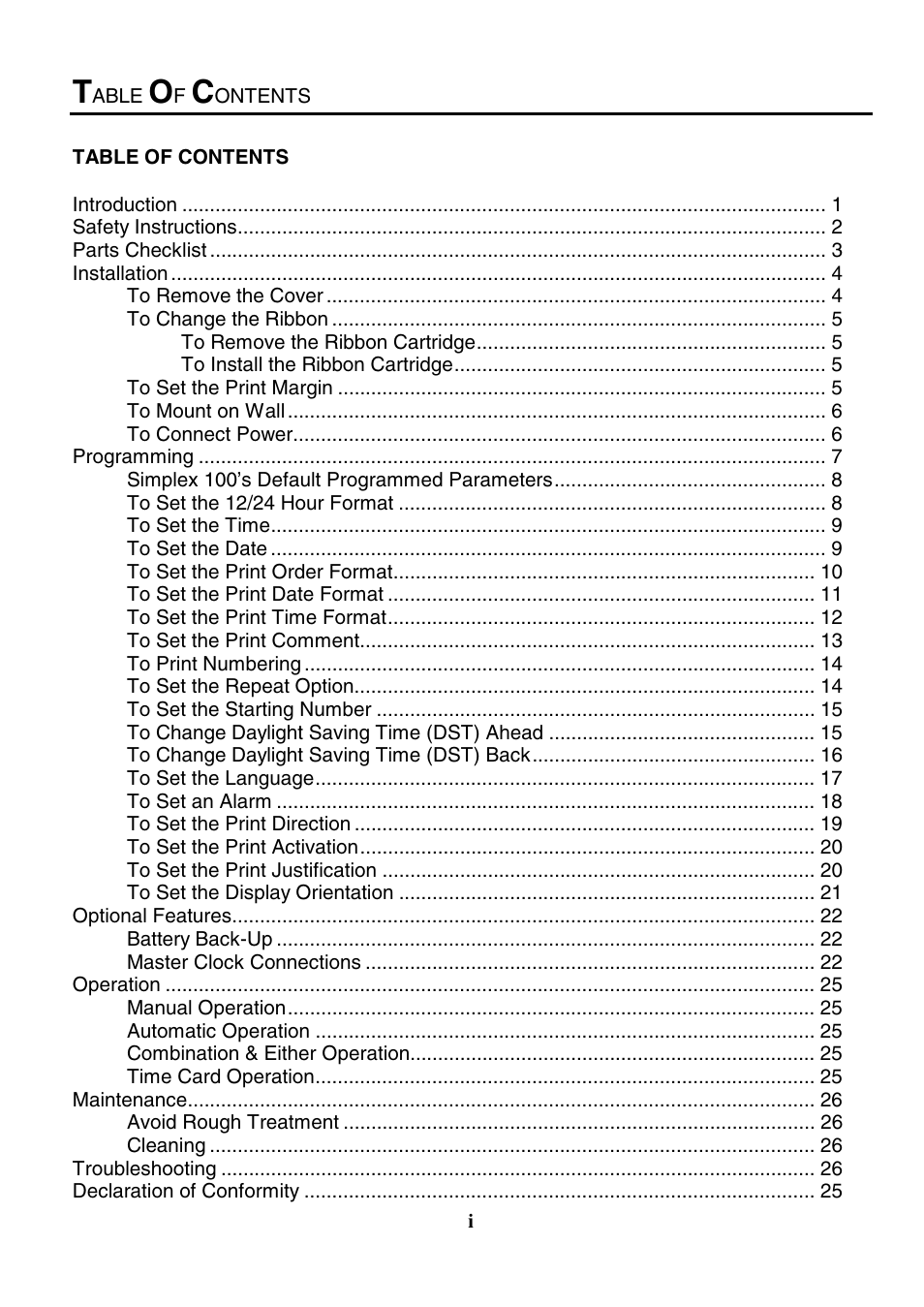 B.C. Time Recorders Simplex Bravo/Combo/100 User Manual | Page 4 / 94