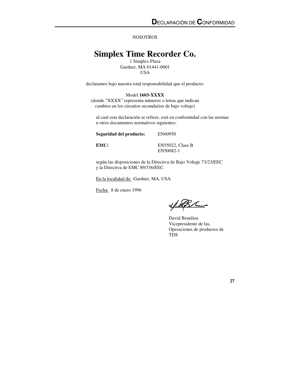 Simplex time recorder co | B.C. Time Recorders Simplex Bravo/Combo/100 User Manual | Page 62 / 94