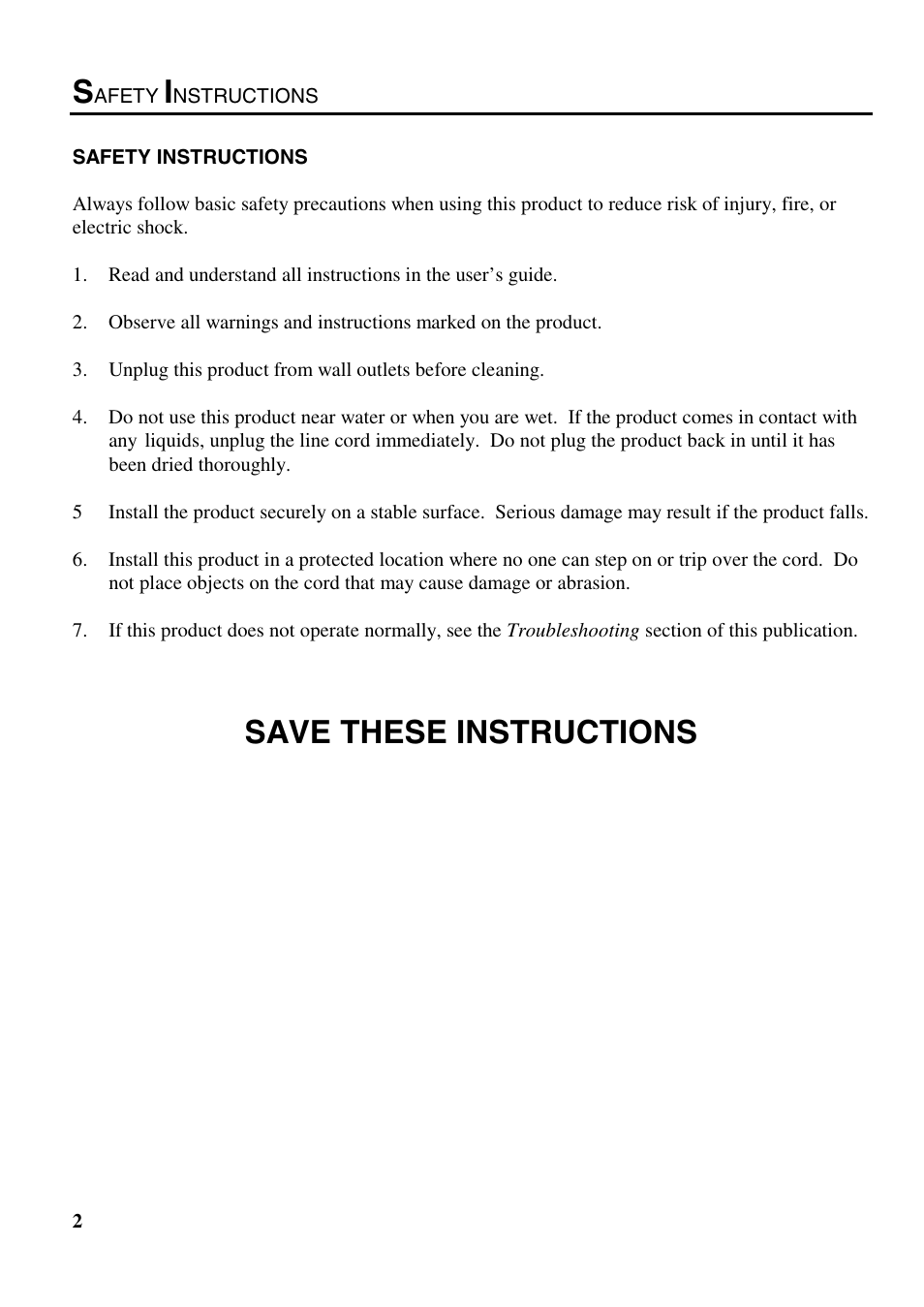 Save these instructions | B.C. Time Recorders Simplex Bravo/Combo/100 User Manual | Page 7 / 94