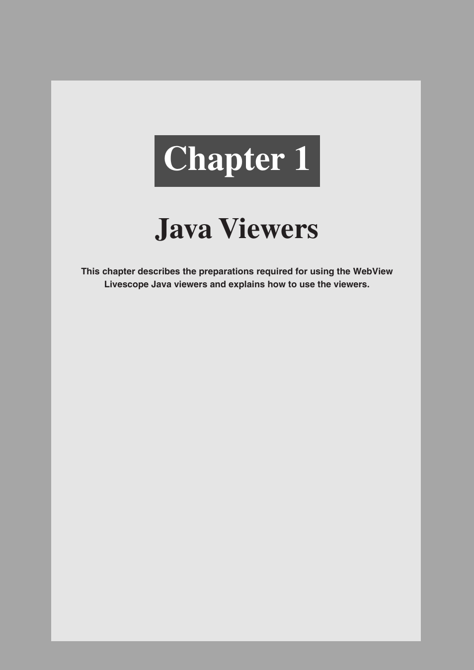 Chapter 1, Java viewers | Canon WEBVIEW LIVESCOPE 3.2 User Manual | Page 9 / 56