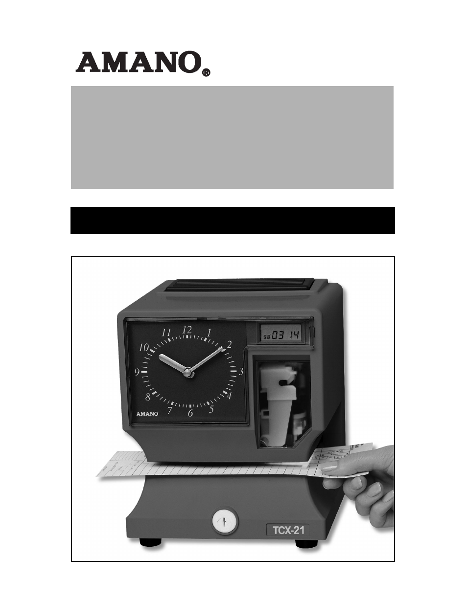 B.C. Time Recorders Amano TCX 21 User Manual | 20 pages