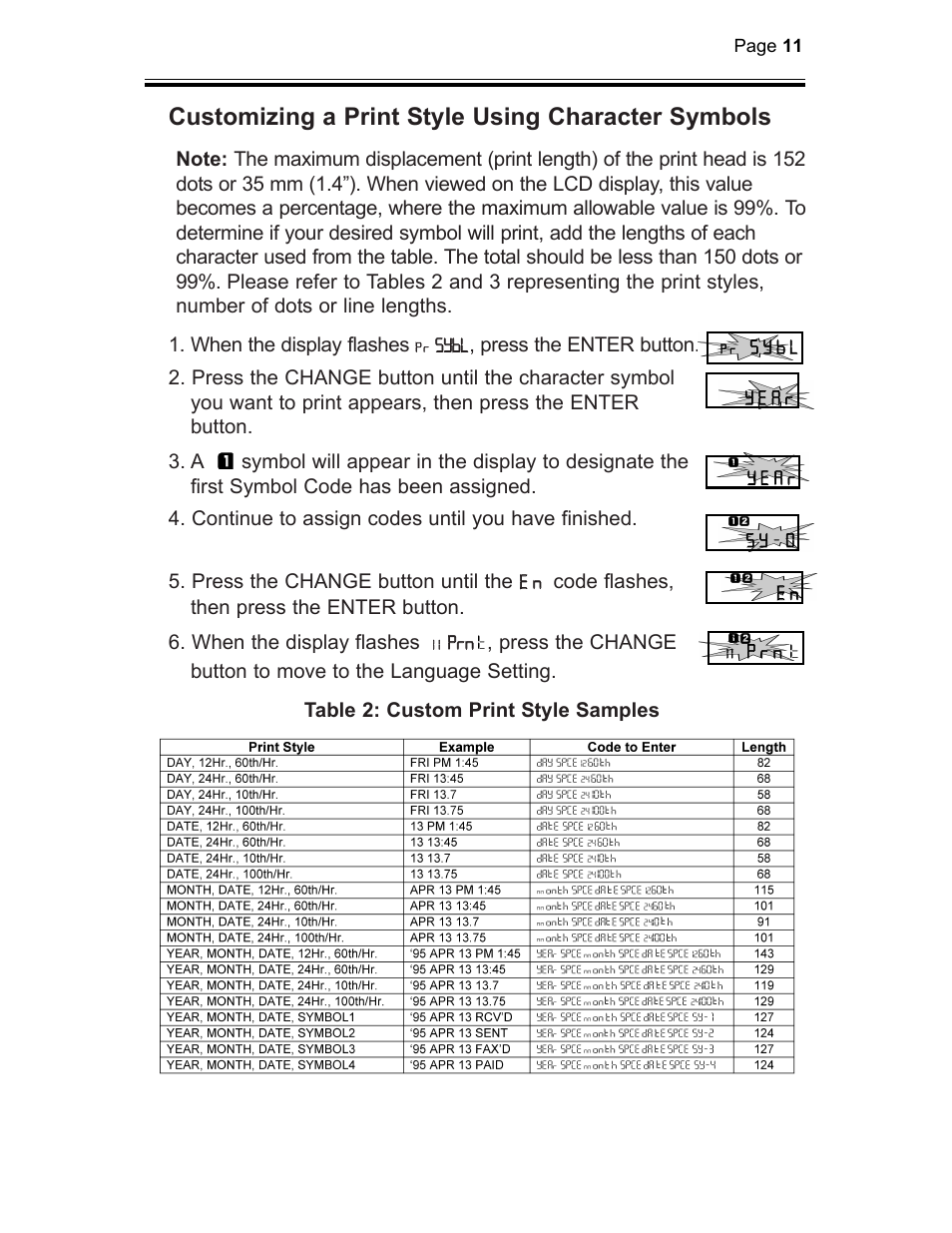Customizing a print style using character symbols | B.C. Time Recorders Amano TCX 21 User Manual | Page 13 / 20